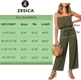 img 1 attached to 👗 ZESICA Womens Shoulder Strapless Jumpsuit: The Perfect Blend of Style and Comfort for Women's Clothing