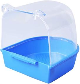 img 4 attached to YJJKJ Caged Bird Bath: A Colorful and Convenient Bathing Tub 🐦 for Small Birds - Parrot Supplies for Budgerigar, Canary, Cockatiel, and Lovebird