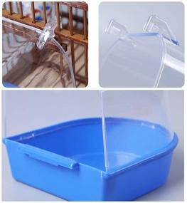 img 2 attached to YJJKJ Caged Bird Bath: A Colorful and Convenient Bathing Tub 🐦 for Small Birds - Parrot Supplies for Budgerigar, Canary, Cockatiel, and Lovebird