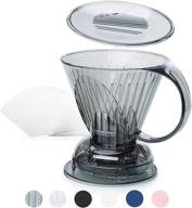 cloudy clever coffee dripper and filters, large 18 oz - barista's top choice, bpa free & safe plastic, includes 100 filters logo