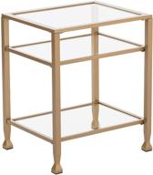 sei furniture jaymes metal & glass 3-tier 🌟 end table: sophisticated soft gold design for modern interiors logo