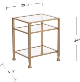 img 1 attached to SEI Furniture Jaymes Metal & Glass 3-Tier 🌟 End Table: Sophisticated Soft Gold Design for Modern Interiors