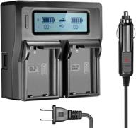 dual lcd charger for nikon dslr en-el15 and en-el15a batteries - compatible with 🔋 d810, d750, d7200, d7100, d7000, d800e, d800, d610, d600, and nikon 1 v1 digital cameras logo