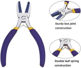 img 1 attached to 🔧 BENECREAT Double Nylon Jaw Wire Forming Pliers with Blue Adhesive Jaws - Ideal for DIY Jewelry Making Hobby Projects (Box Joint Construction)