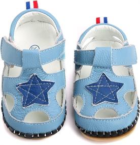 img 3 attached to 👞 Stylish and Comfortable LONSOEN Leather Sandals for Toddler Boys