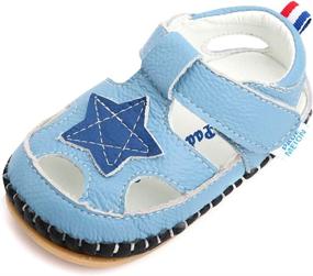 img 4 attached to 👞 Stylish and Comfortable LONSOEN Leather Sandals for Toddler Boys