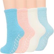 winter women's fluffy fleece sleep socks - athletic & warm, plush cozy socks logo