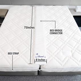 img 1 attached to 🛏️ Samuel Bed Bridge Twin to King Connector Kit - Includes 4 Sheet Clips, 10 Inch Wide Bed Gap Filler, Adjustable Straps for Guest Stayover - Split King Connector for Family Room