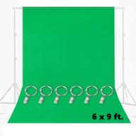 🎥 mohoo 6x9ft chromakey green screen backdrop with metal ring clips - solid color greenscreen muslin background for studio, streaming, and video logo