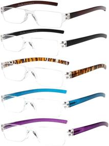 img 2 attached to 👓 Liansan Designer Rimless Reading Glasses: Ultimate Comfort Eyeglasses Bundle (4 Pairs) - L2220S