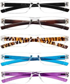 img 3 attached to 👓 Liansan Designer Rimless Reading Glasses: Ultimate Comfort Eyeglasses Bundle (4 Pairs) - L2220S