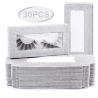 🎁 magefy 30-piece silver glitter paper eyelash packaging box - empty lash storage case for eyelash boxes logo