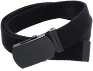 stylish kids canvas web belt: flat black buckle/tip, solid color, 44" long, 1" wide for age-appropriate fashion logo