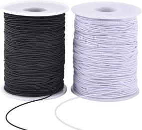 img 4 attached to Zealor 2-Pack 1mm Elastic String Cord Elastic Thread for Jewelry Making Bracelets Beading - 100 Meters/Roll (White/Black)