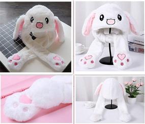 img 3 attached to Rabbit Hat Ear Moving & Jumping Plush Cap for Women and Girls - Funny Bunny Cosplay Hat, Perfect for Christmas Party & Holiday