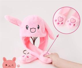 img 4 attached to Rabbit Hat Ear Moving & Jumping Plush Cap for Women and Girls - Funny Bunny Cosplay Hat, Perfect for Christmas Party & Holiday
