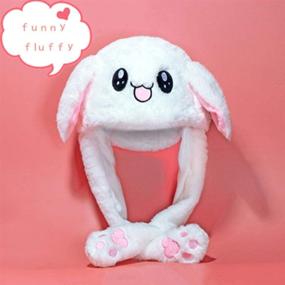 img 2 attached to Rabbit Hat Ear Moving & Jumping Plush Cap for Women and Girls - Funny Bunny Cosplay Hat, Perfect for Christmas Party & Holiday