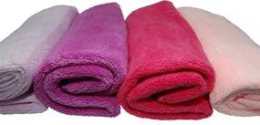 img 3 attached to Набор плюшевых полотенец из микрофибры, ультрамягкие 🌸 и плотные - темно-розовые, светло-розовые, фиолетовые, лавандовые