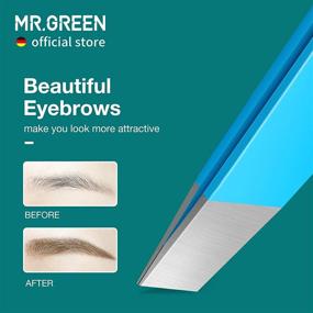 img 3 attached to 💙 MR.GREEN Colorful Beauty Eyebrows Tweezers: Fine Hair Removal Tool, Slanted Eye Brow Clips in Stainless Steel (Blue)