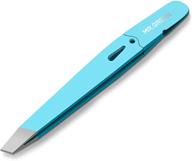 💙 mr.green colorful beauty eyebrows tweezers: fine hair removal tool, slanted eye brow clips in stainless steel (blue) logo