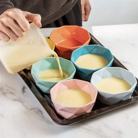 img 1 attached to Stylish Porcelain Ramekins Dessert Bowls for Artful Decor