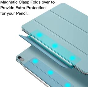 img 3 attached to 📱 GUDOU Magnetic Smart Case for iPad Air 4th Gen 10.9”: Ultra-Slim Cover with Strong Magnetic Attachment, Pencil 2 Pairing & Charging, Trifold Stand, Auto Sleep/Wake (Misty Blue)