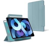 📱 gudou magnetic smart case for ipad air 4th gen 10.9”: ultra-slim cover with strong magnetic attachment, pencil 2 pairing & charging, trifold stand, auto sleep/wake (misty blue) logo