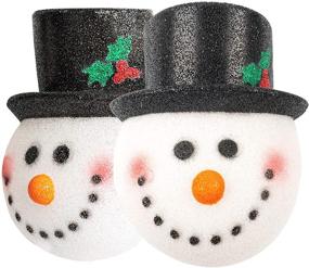 img 3 attached to 🎄 2-Pack Snowman Christmas Porch Light Covers 12 Inch - Outdoor Holiday Decoration for Porch Lights, Garage Lights, Large Light Fixtures - FUNPENY