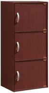 📚 hodedah import 3-shelf mahogany bookcase cabinet: stylish storage solution logo