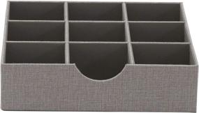 img 3 attached to 🗄️ Efficient Gray 9 Section Drawer Organizer Box for Household Storage - 12 in x 3.13 inches