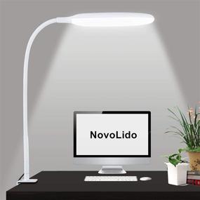 img 4 attached to 💡 NovoLido 10W LED Desk Lamp with Clamp: Flexible, Portable & Eye-friendly | 3 Color Modes, Stepless Dimming | Perfect for Home, Office, Bedroom, Dorm | White