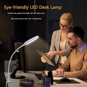 img 1 attached to 💡 NovoLido 10W LED Desk Lamp with Clamp: Flexible, Portable & Eye-friendly | 3 Color Modes, Stepless Dimming | Perfect for Home, Office, Bedroom, Dorm | White