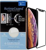 retinaguard anti blue light tempered glass screen protector: iphone xs/x (black border), sgs/intertek tested, block excessive harmful blue light like a pro! logo