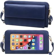👜 women's rfid protected touch screen purse: small crossbody phone bag with wristlet cell phone wallet logo