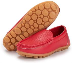 img 1 attached to Meckior Toddler Moccasin Wedding Synthetic Girls' Shoes