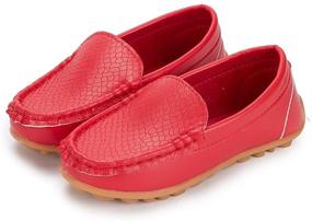 img 2 attached to Meckior Toddler Moccasin Wedding Synthetic Girls' Shoes