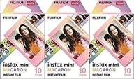 📸 fujifilm instax mini instant macaron film - 3 value set, 10 sheets, enhanced seo logo