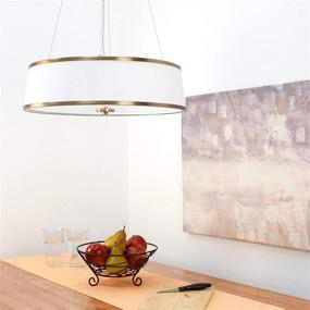 img 3 attached to 💡 Stylish and Versatile: Kira Home Zoey 22" Modern 4-Light Drum Pendant Chandelier in Warm Brass Finish