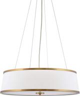 💡 stylish and versatile: kira home zoey 22" modern 4-light drum pendant chandelier in warm brass finish логотип