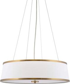 img 4 attached to 💡 Stylish and Versatile: Kira Home Zoey 22" Modern 4-Light Drum Pendant Chandelier in Warm Brass Finish