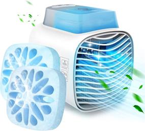 img 4 attached to 🌬️ Stay Cool Anywhere: Rechargeable Evaporative Air Cooler Fan with Blue Atmosphere Light - Perfect for Home, Office, and Room Cooling (Back double ice box)