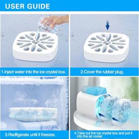 img 1 attached to 🌬️ Stay Cool Anywhere: Rechargeable Evaporative Air Cooler Fan with Blue Atmosphere Light - Perfect for Home, Office, and Room Cooling (Back double ice box)