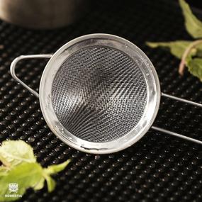 img 1 attached to 🍹 Homestia Fine Mesh Stainless Steel Cocktail Strainer - Perfect for Tea, Coffee & Food, with Long Handle for Double Straining - 3.3 inch