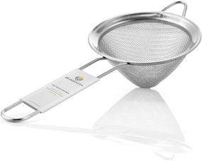 img 4 attached to 🍹 Homestia Fine Mesh Stainless Steel Cocktail Strainer - Perfect for Tea, Coffee & Food, with Long Handle for Double Straining - 3.3 inch