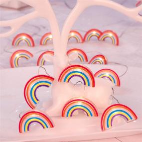 img 1 attached to 🌈 Vibrant Rainbow Decorative String Lights: 10 Ft 30 LED USB & Battery Powered Fairy Lights - Remote Control, Timer, Ideal for Kid's Room, Party, Christmas Tree Decorations