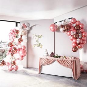 img 3 attached to 🎈 Rose Gold and White Balloon Garland Kit - 158 Pcs, 5", 10", 12", 18", Balloon Arch Kit for Engagements, Birthdays, and Christmas Parties - HOUSE OF PARTY