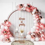 🎈 rose gold and white balloon garland kit - 158 pcs, 5", 10", 12", 18", balloon arch kit for engagements, birthdays, and christmas parties - house of party логотип