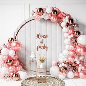 img 4 attached to 🎈 Rose Gold and White Balloon Garland Kit - 158 Pcs, 5", 10", 12", 18", Balloon Arch Kit for Engagements, Birthdays, and Christmas Parties - HOUSE OF PARTY