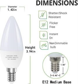 img 1 attached to Candelabra Non Dimmable Chandelier Lightbulbs - Equivalent to Candelabra Bulbs