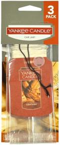 img 2 attached to Yankee Candle Classic Paper Car Jar: Leather Scent Air Freshener - 3 Pack, Odor Neutralizing, Hang Anywhere